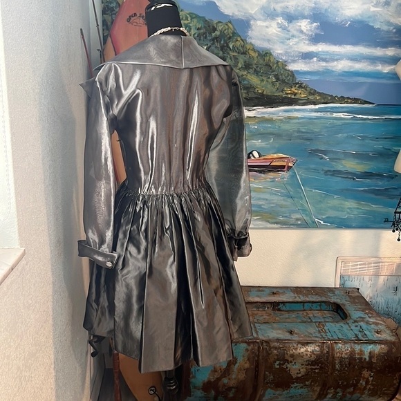 VTG(Rare),Lola Berent,Stunning Evening, Metallic Silver Cocktail Dress,Size 4 - Picture 9 of 16